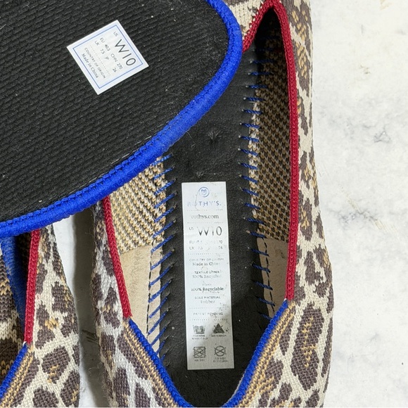 Rothy's "Mocha Spot" cheetah brown leopard print Loafers flats washable size 10 - Picture 8 of 9